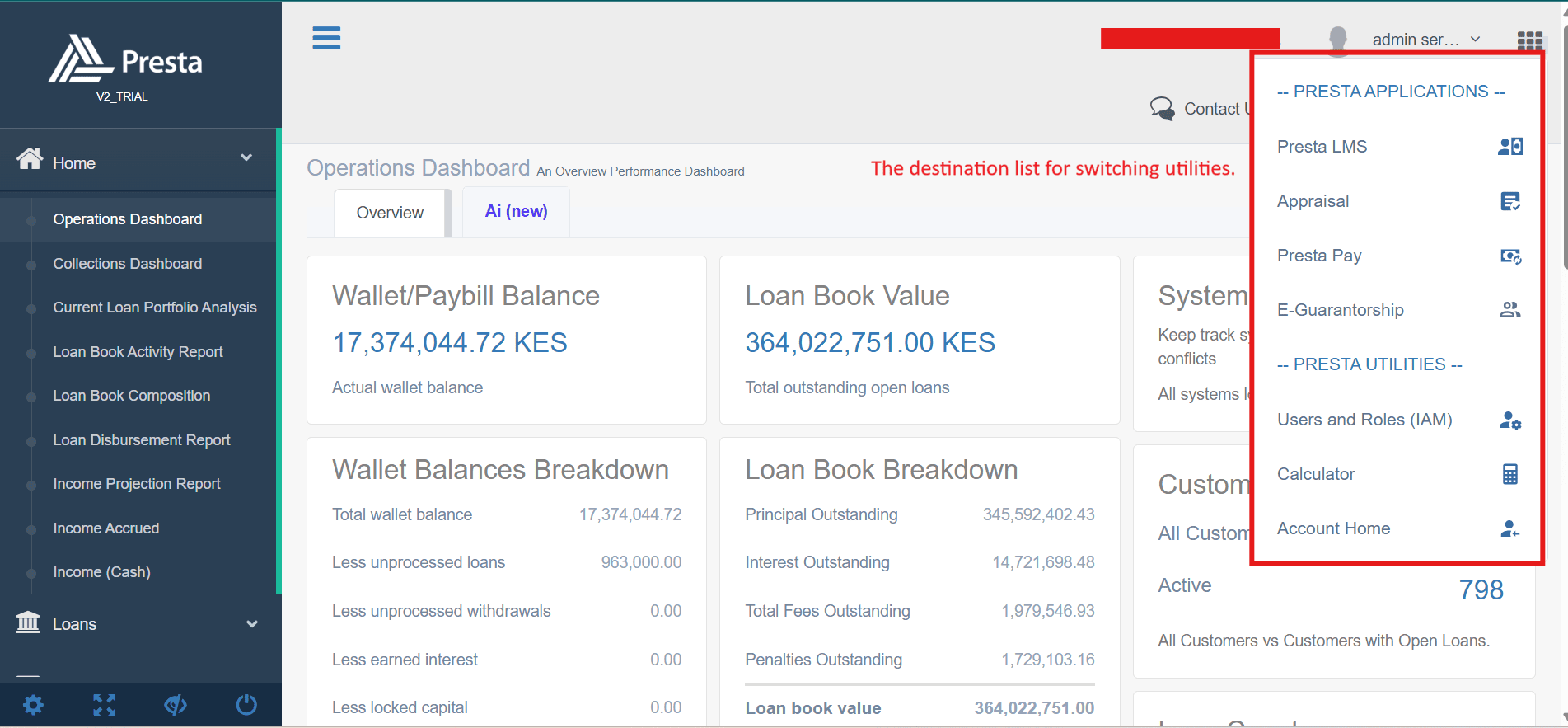 Figure 2.1b Selecting a Service
